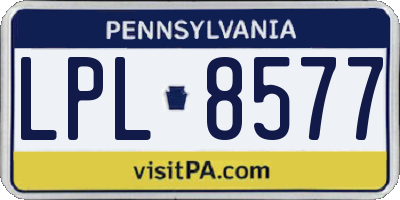 PA license plate LPL8577