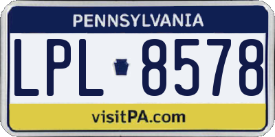 PA license plate LPL8578