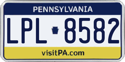 PA license plate LPL8582