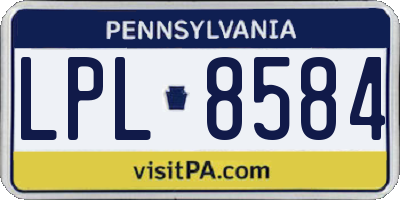 PA license plate LPL8584