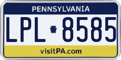 PA license plate LPL8585