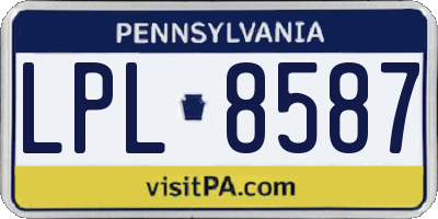 PA license plate LPL8587
