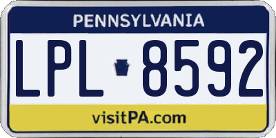PA license plate LPL8592