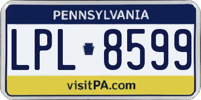 PA license plate LPL8599