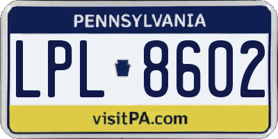 PA license plate LPL8602