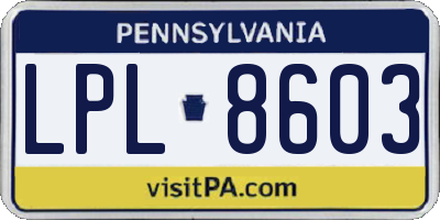 PA license plate LPL8603