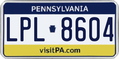 PA license plate LPL8604