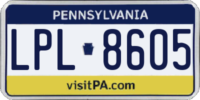 PA license plate LPL8605