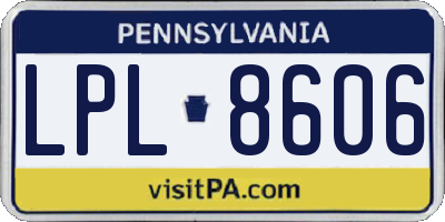 PA license plate LPL8606