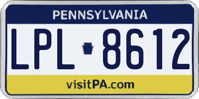 PA license plate LPL8612