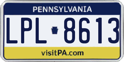 PA license plate LPL8613