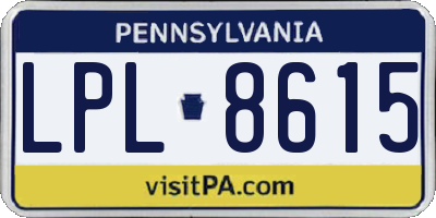 PA license plate LPL8615