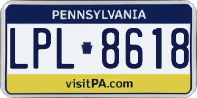 PA license plate LPL8618