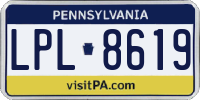 PA license plate LPL8619