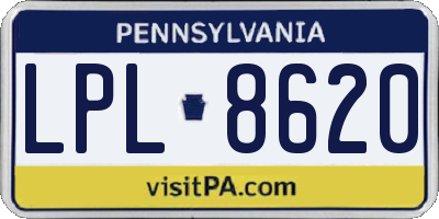 PA license plate LPL8620