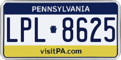 PA license plate LPL8625