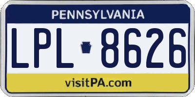 PA license plate LPL8626