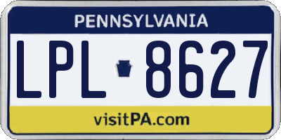 PA license plate LPL8627