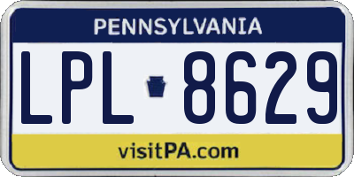 PA license plate LPL8629