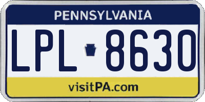 PA license plate LPL8630