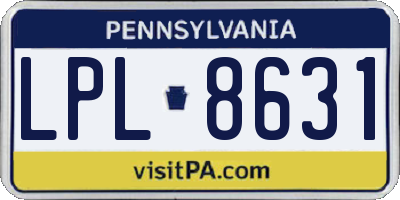 PA license plate LPL8631