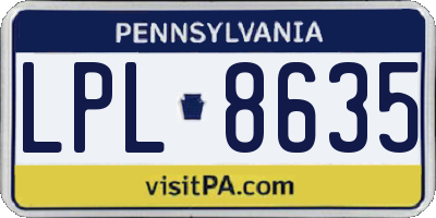 PA license plate LPL8635