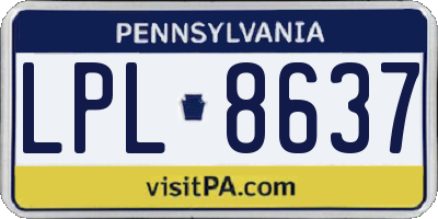 PA license plate LPL8637