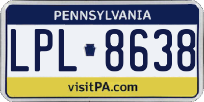 PA license plate LPL8638