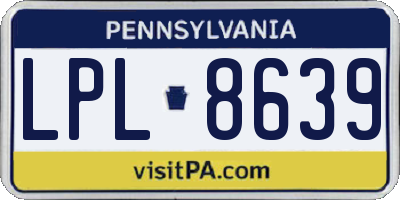 PA license plate LPL8639