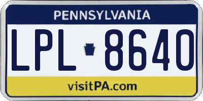 PA license plate LPL8640