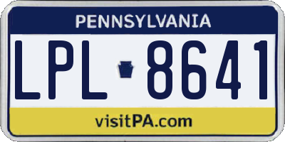 PA license plate LPL8641