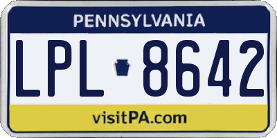 PA license plate LPL8642