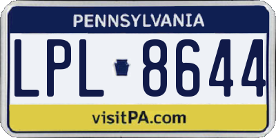 PA license plate LPL8644