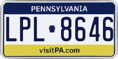PA license plate LPL8646