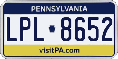 PA license plate LPL8652