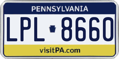 PA license plate LPL8660