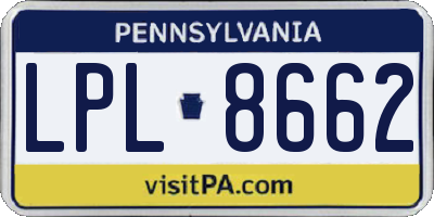 PA license plate LPL8662