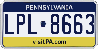 PA license plate LPL8663