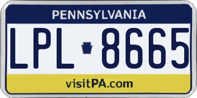 PA license plate LPL8665