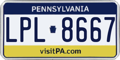 PA license plate LPL8667