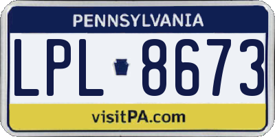 PA license plate LPL8673
