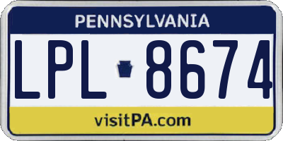 PA license plate LPL8674