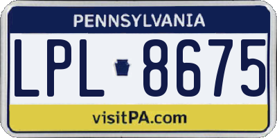 PA license plate LPL8675