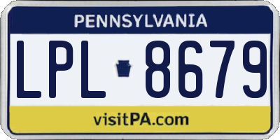 PA license plate LPL8679