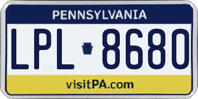 PA license plate LPL8680