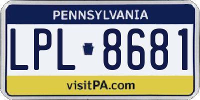 PA license plate LPL8681