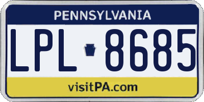 PA license plate LPL8685