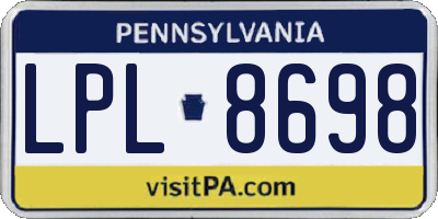 PA license plate LPL8698