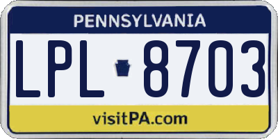 PA license plate LPL8703