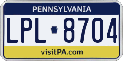 PA license plate LPL8704